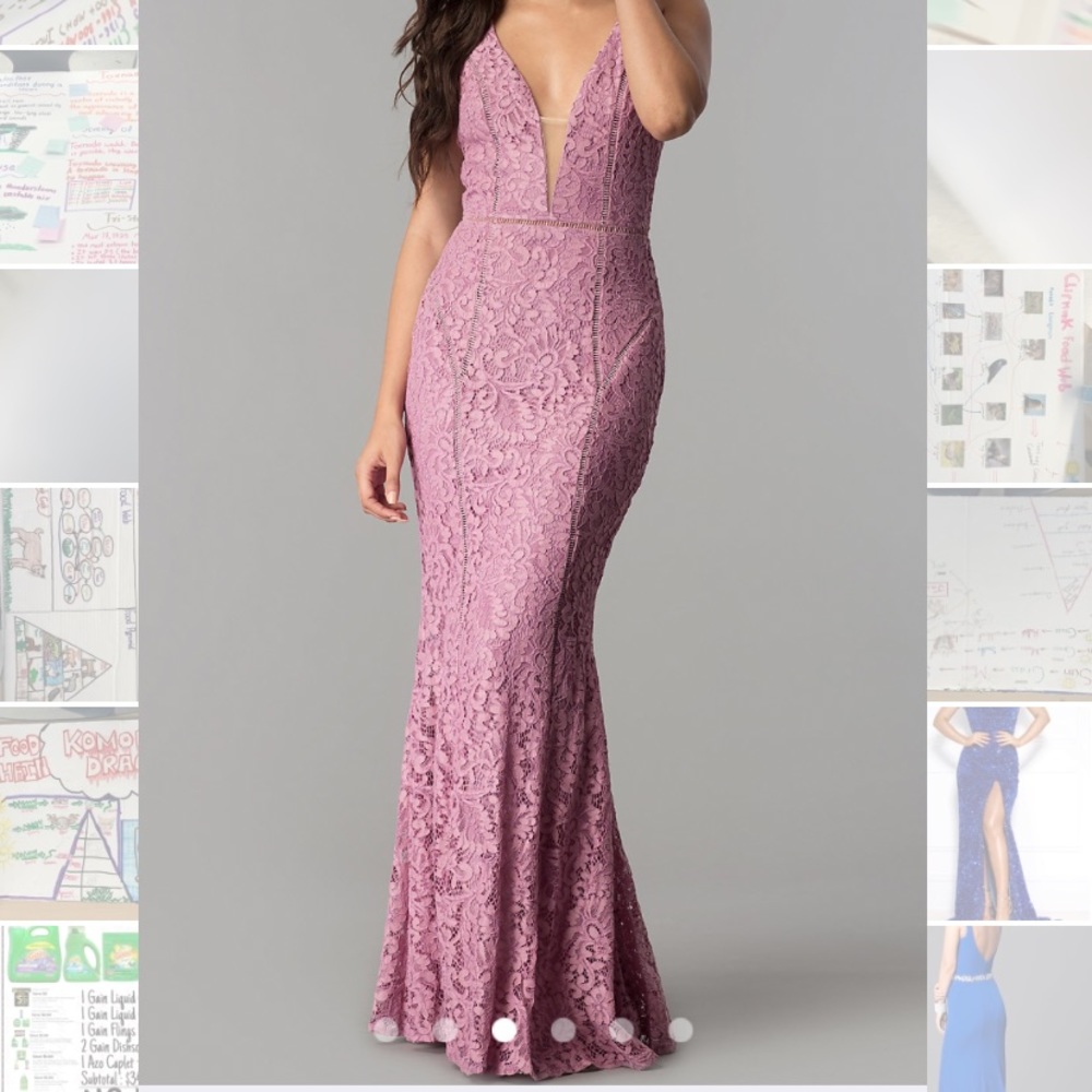 Mauve long prom dress